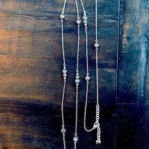 Brighton Halo Long Tanzanite Crystals SP Necklace